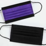   【日本製】国産３層構造不織布カラーマスク　パープル（紫）✕ ブラック（黒）５枚入