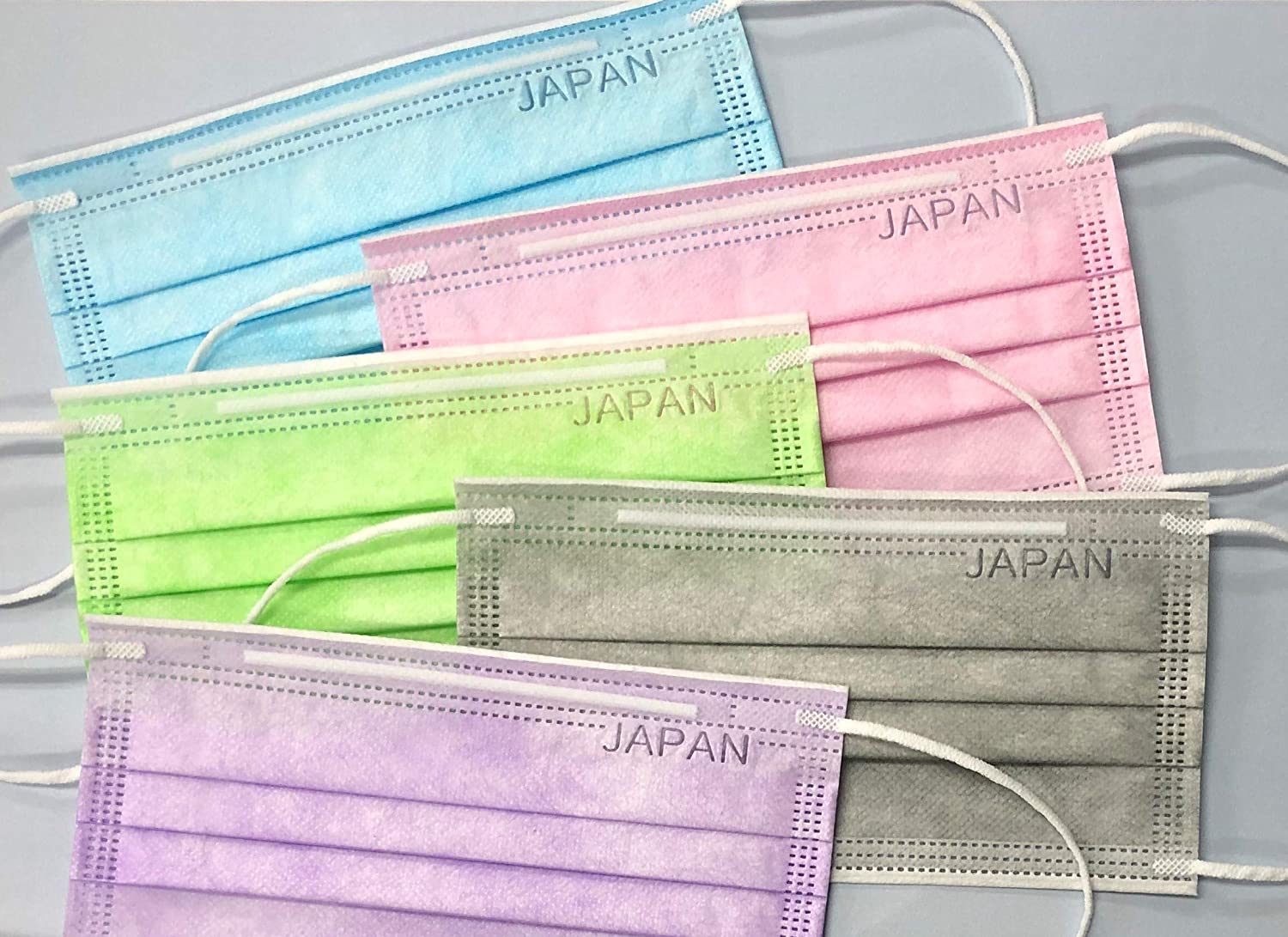   【寄付つき】日本製サージカルマスク JAPAN刻印 パステルカラー５色アソート
